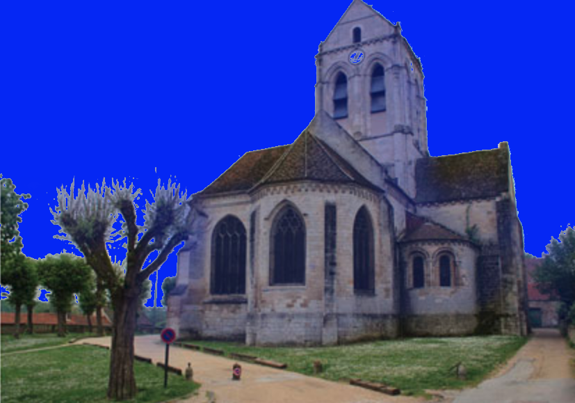 Content Image: Current view of the Church in Auvers-sur-Oise, Photo by Alex Roediger. Fair Use, modified
