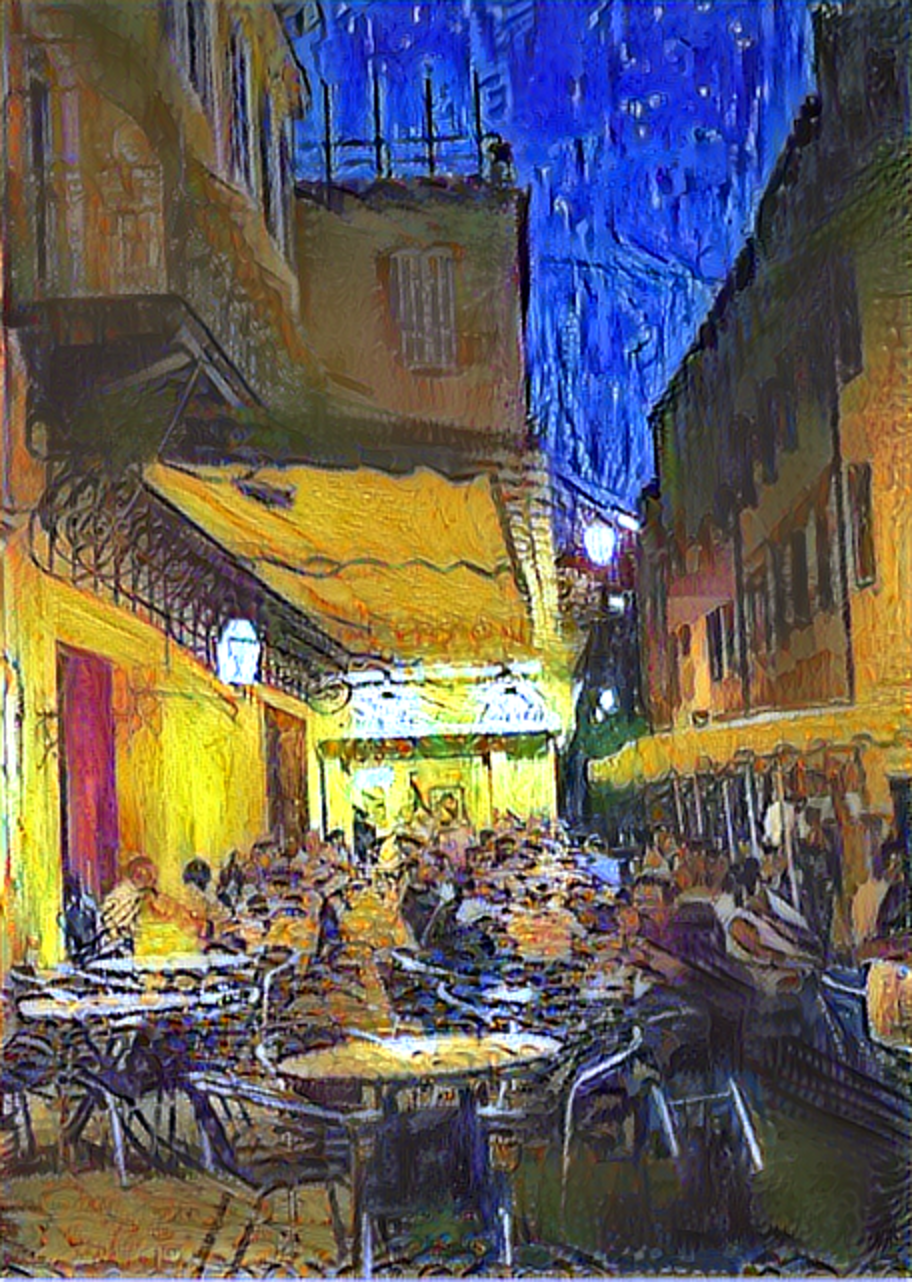 Result: Cafe Terrace at Night, Neural Style Transfer