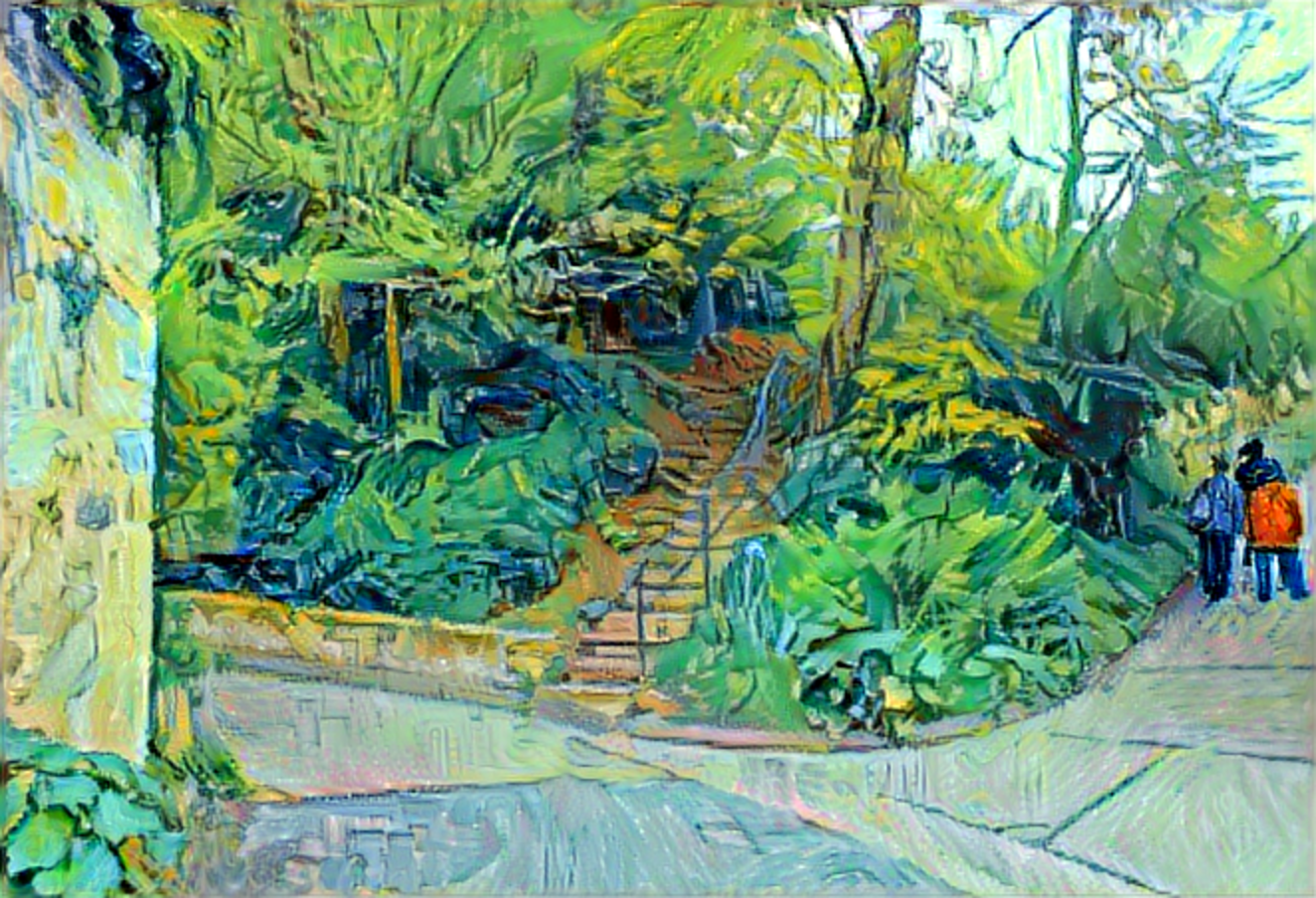 Result: Stairway at Auvers, Neural Style Transfer
